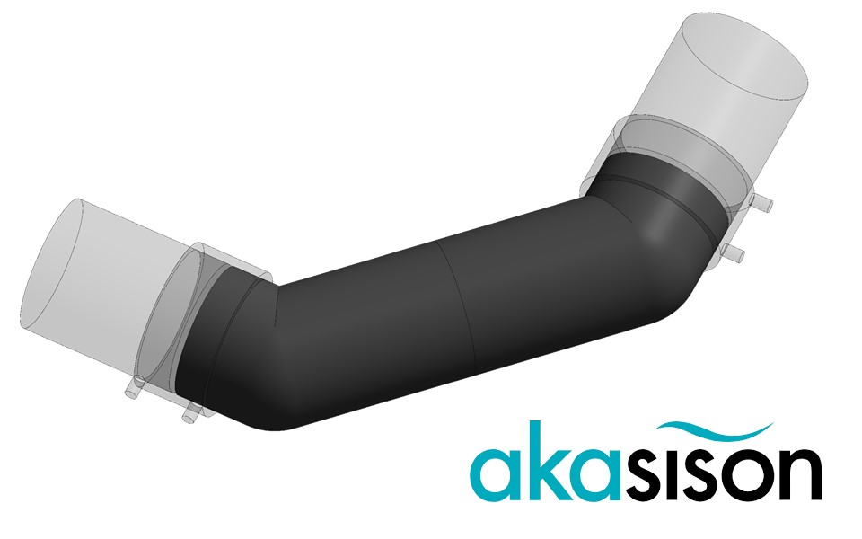 Assembly 2 x Elbow Long 45°