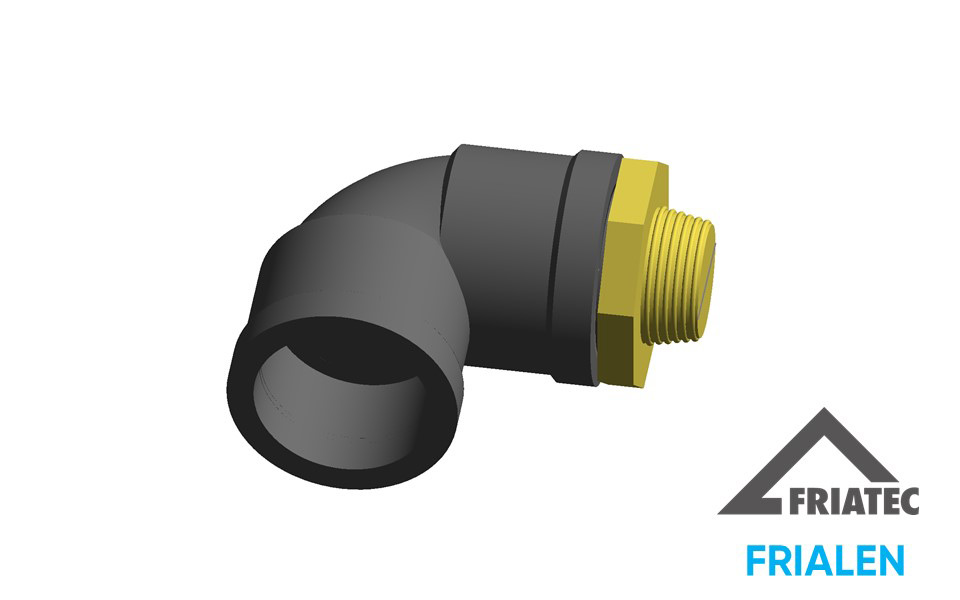 (WUN 90) Transition Elbows 90° HD-PE/Brass with male thread