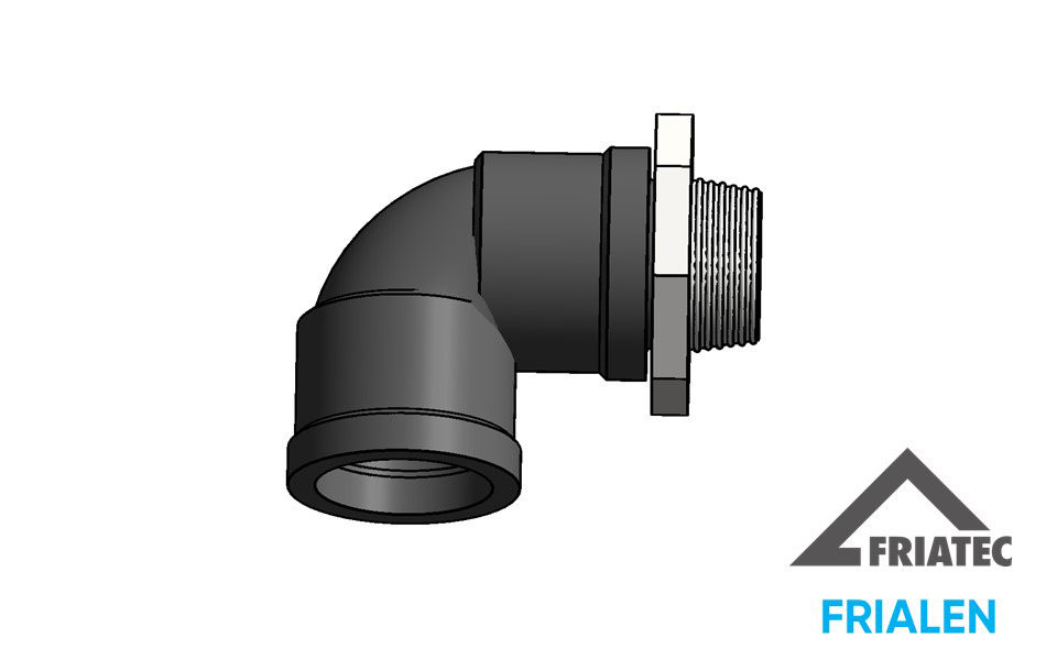 (WUN V2A 90) Transition Elbows 90° HD-PE/Stainless steel with male thread