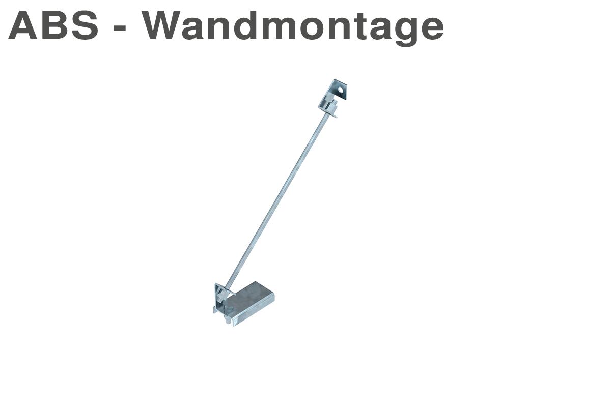Anschlussbauteil schräg als Wandmontage