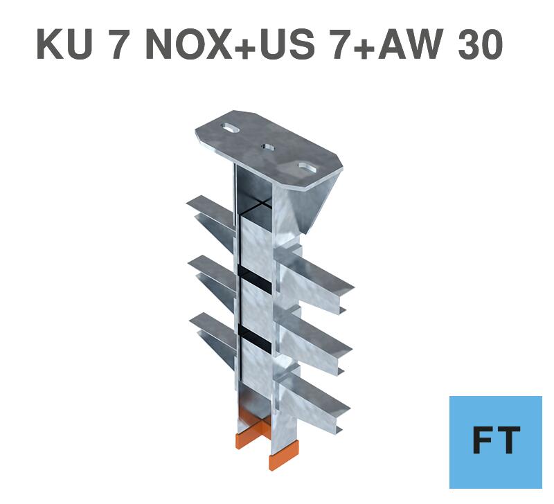 KU7 NOX FT head plate with US 7 FT support and AW 30 FT bracket
