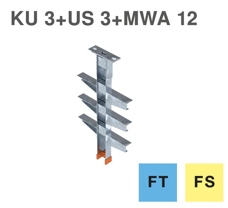 KU3 FT head plate with US3 FS support and MWA 12 FS bracket