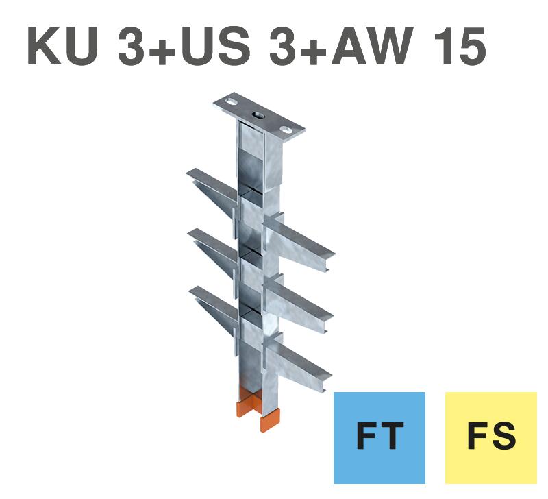 KU3 FT head plate with US 3 FS support and AW 15 FT bracket