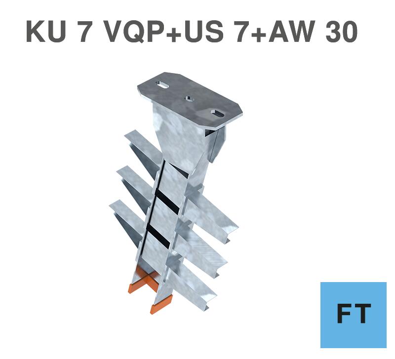 KU7 VQP FT head plate with US 7 FT support and AW30 FT bracket