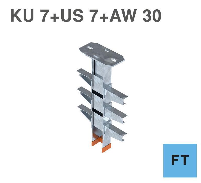 KU7 FT head plate with US 7 FT support and AW 30 FT bracket