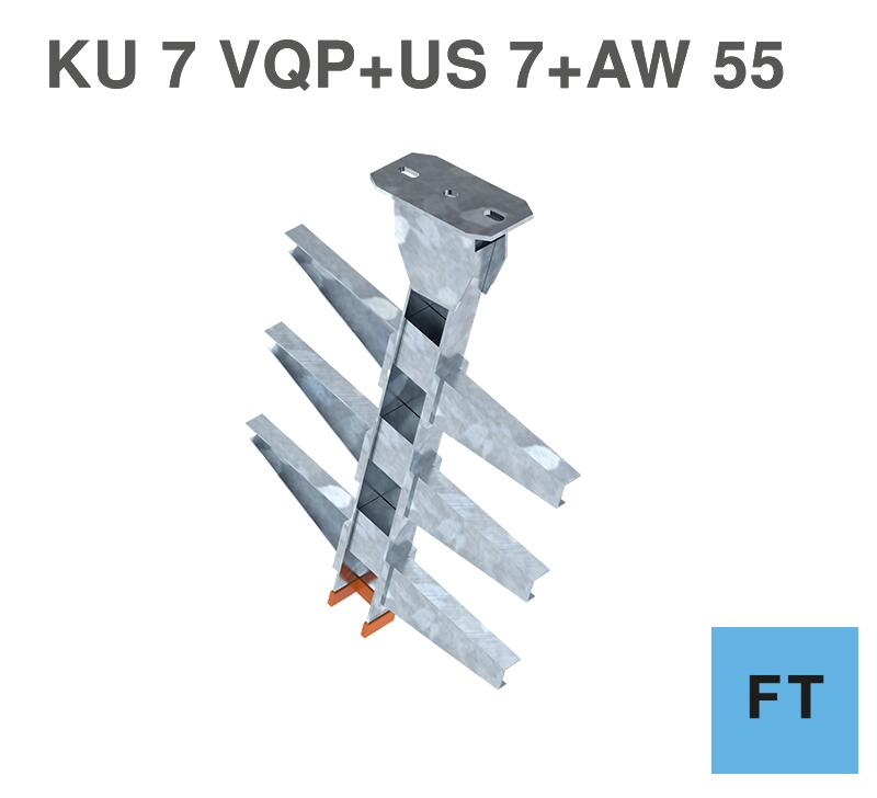 KU7 VQP FT head plate with US 7 FT support and AW55 FT bracket