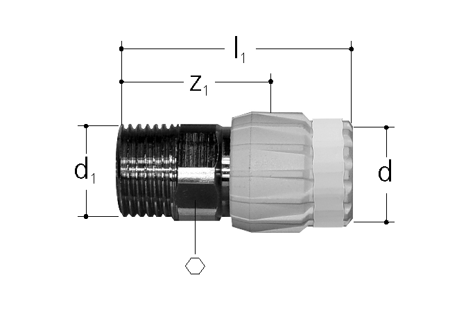 GF Sanipex Classic Übergangsnippel plated UN