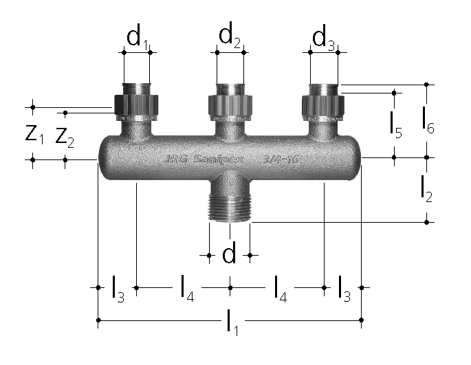 GF Sanipex Classic WFG Verteiler 3-way