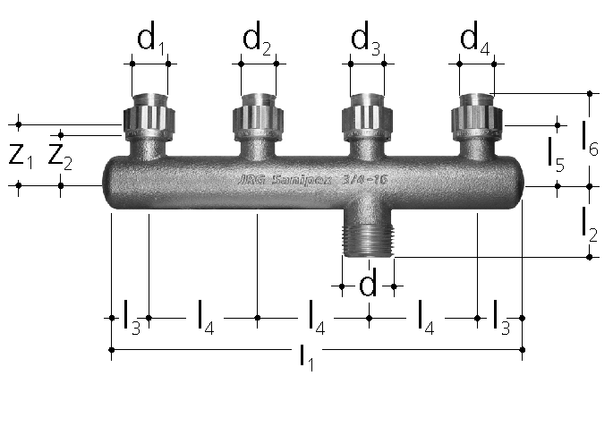 GF Sanipex Classic WFG Verteiler 4-way