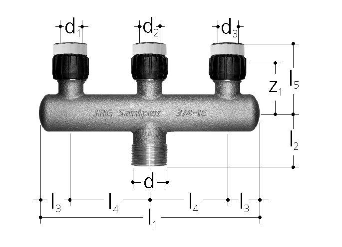 GF Sanipex MT WFG Verteiler concealed