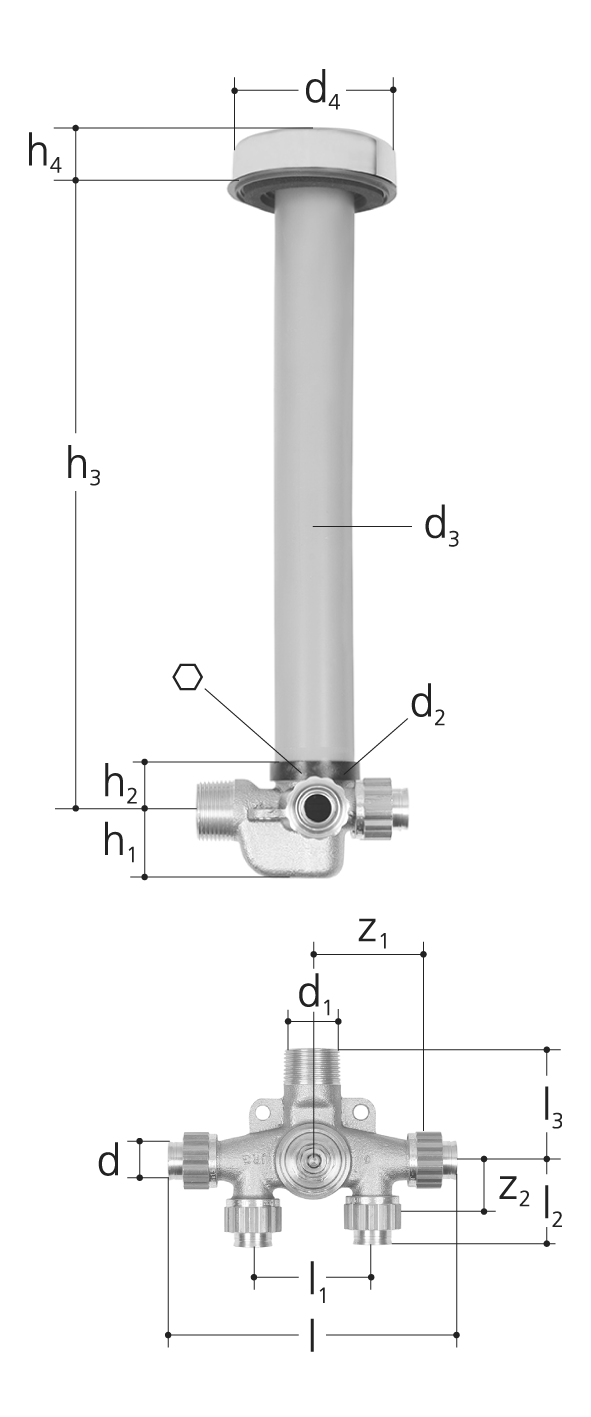 GF Sanipex Classic Distribution Valve Concealed Horizontal