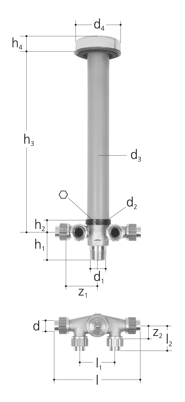 GF Sanipex Classic Distribution Valve Concealed Vertical
