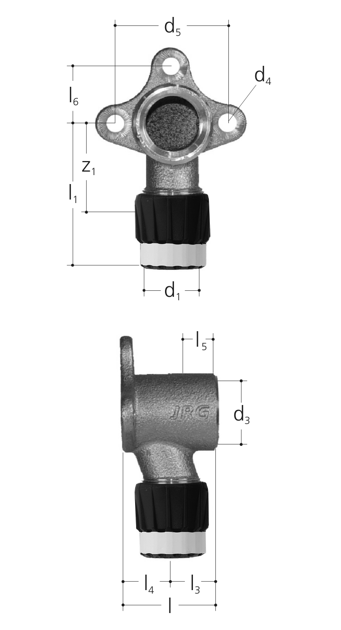 GF Sanipex MT Tap Elbow Coated